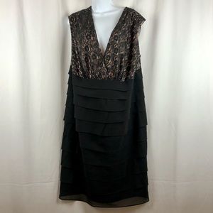 Dress Barn empire waist tiered skirt LBD 18